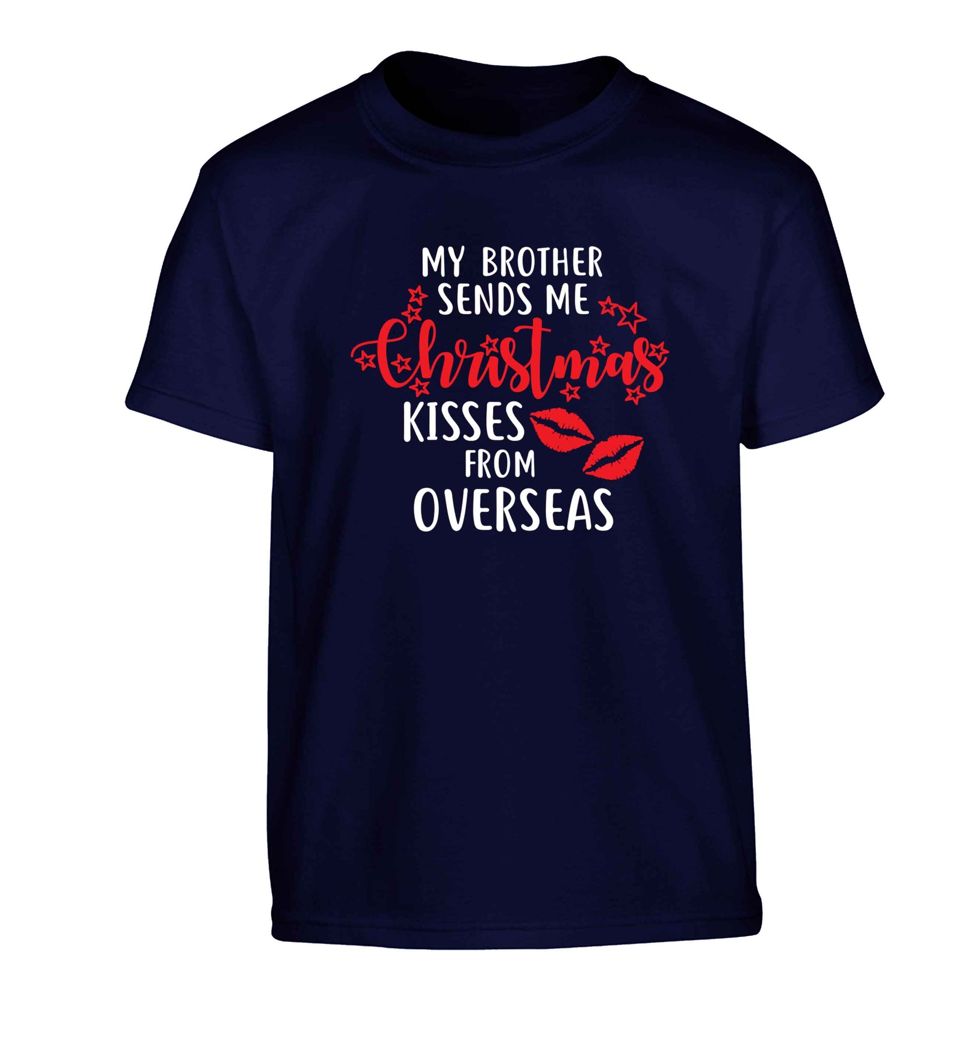 Brother Christmas Kisses Overseas Children's navy Tshirt 12-13 Years