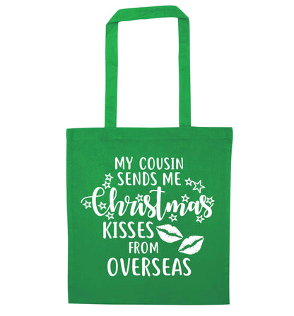 Auntie Christmas Kisses Overseas green tote bag
