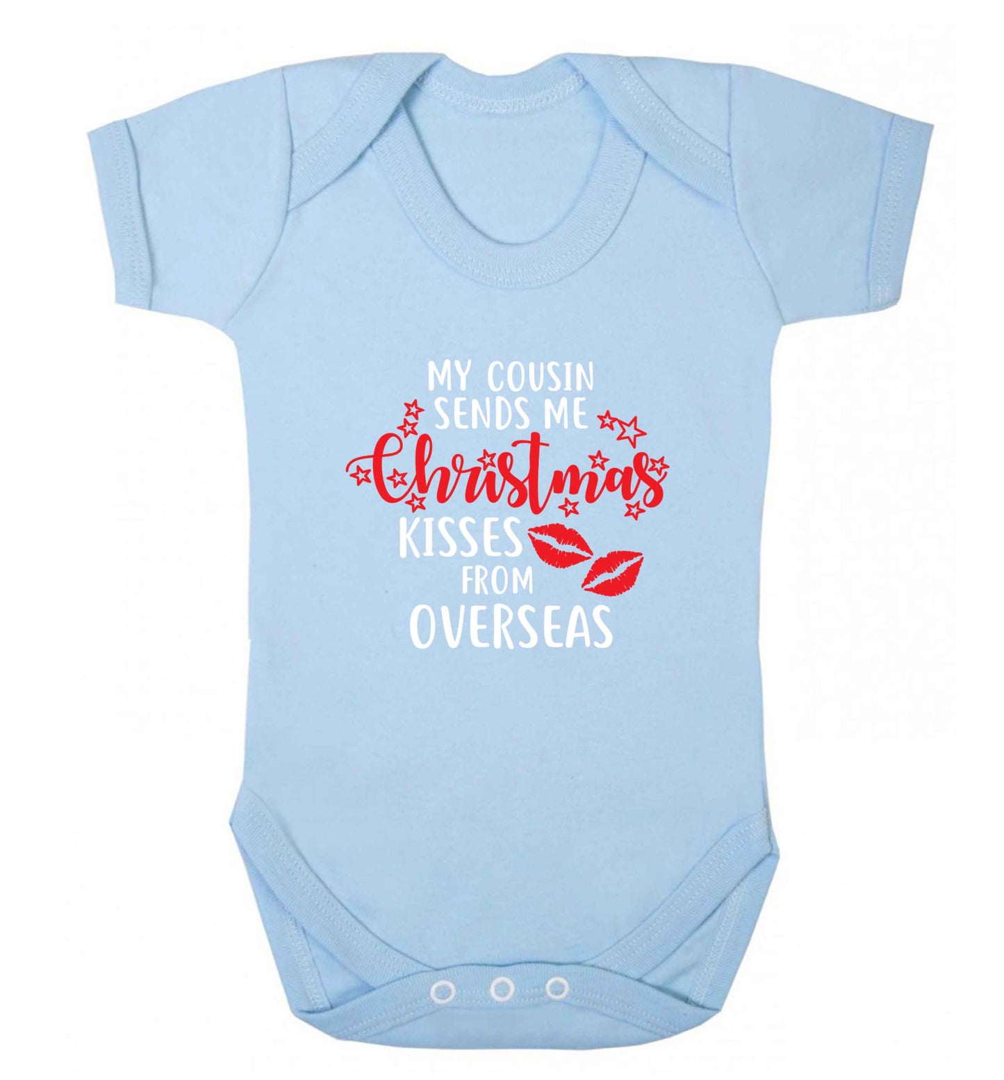 Auntie Christmas Kisses Overseas baby vest pale blue 18-24 months