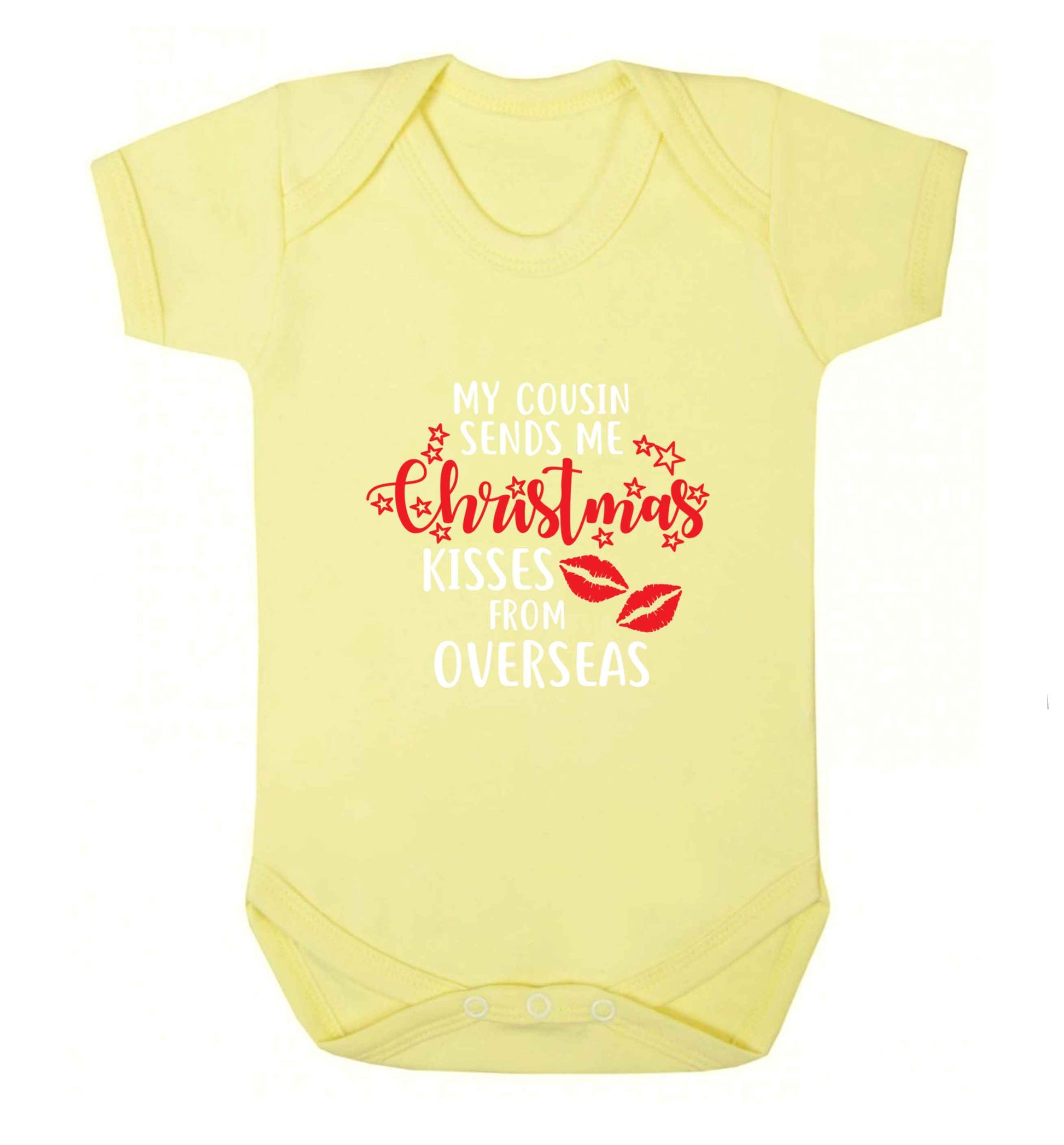 Auntie Christmas Kisses Overseas baby vest pale yellow 18-24 months
