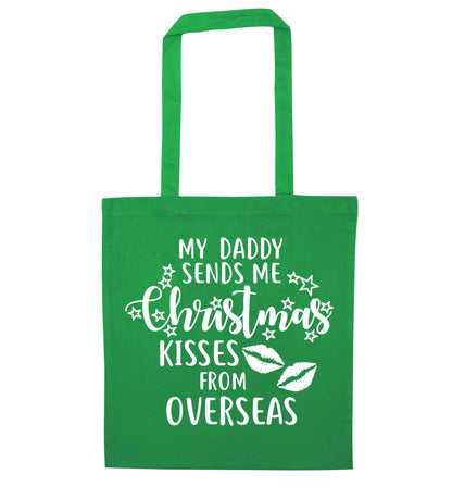 Daddy Christmas Kisses Overseas green tote bag