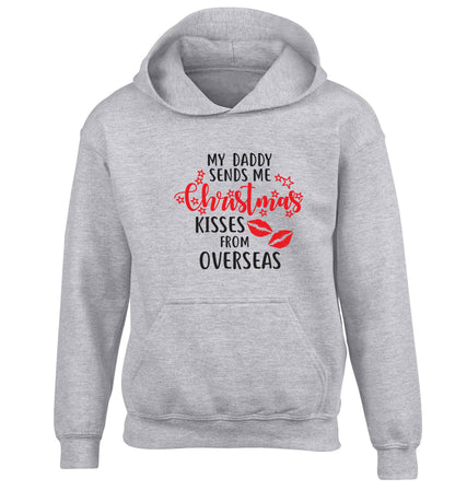 Daddy Christmas Kisses Overseas children's grey hoodie 12-13 Years