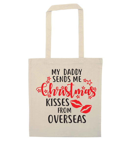 Daddy Christmas Kisses Overseas natural tote bag