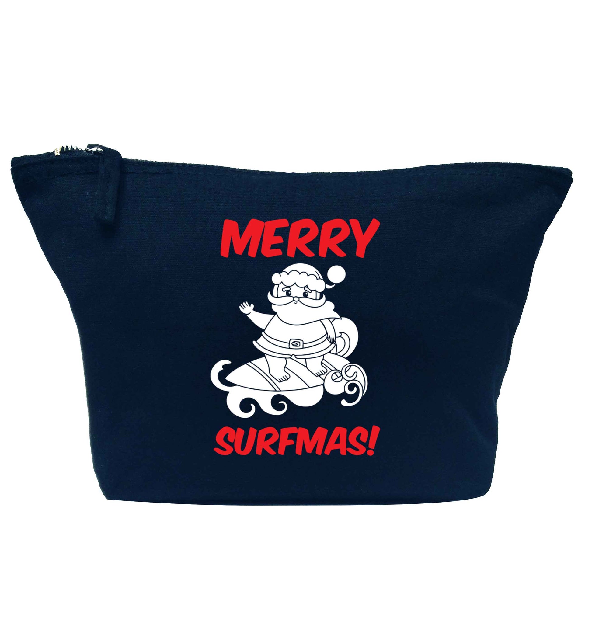 Daddy Christmas Kisses Overseas navy makeup bag