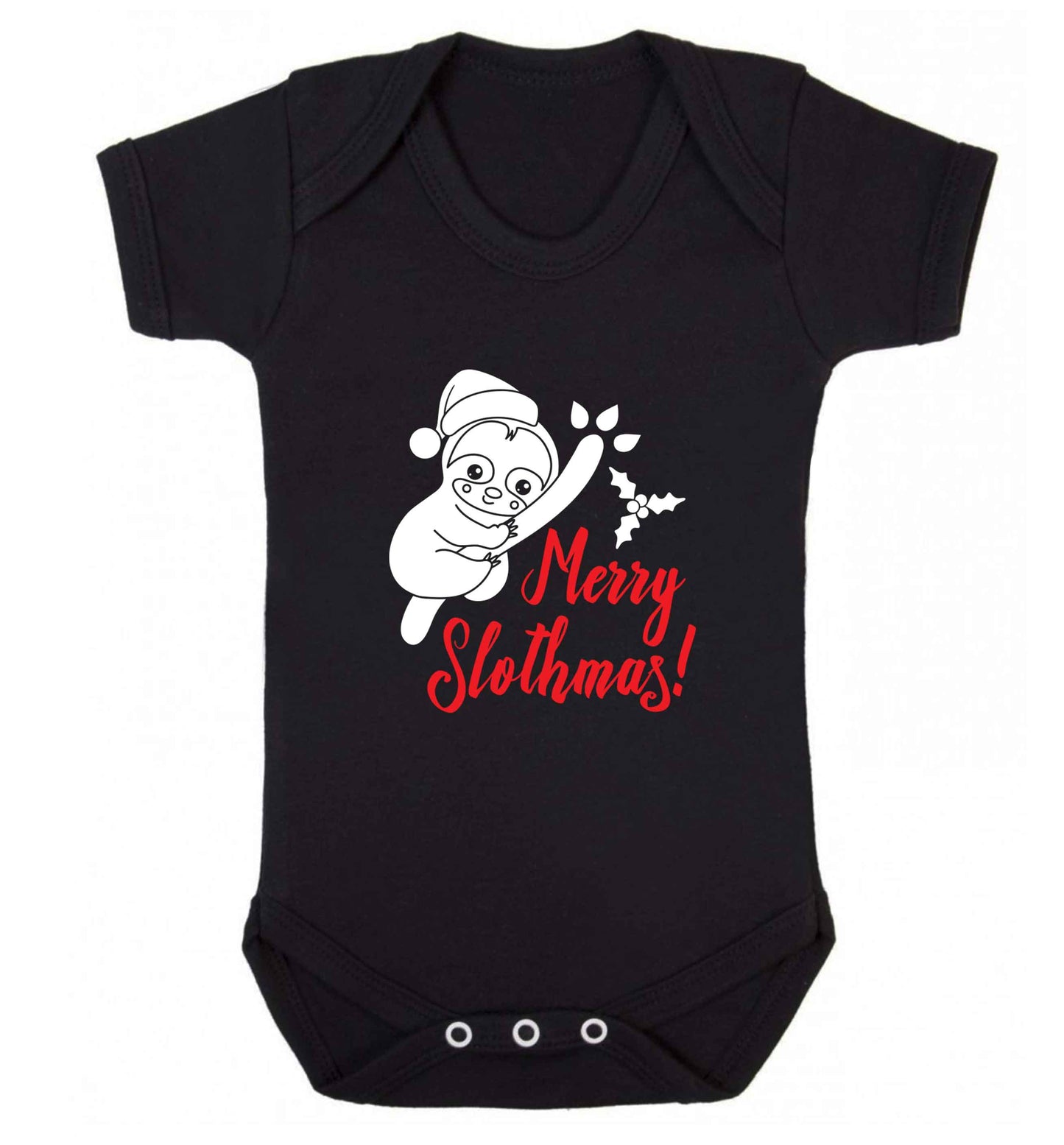 Merry Slothmas baby vest black 18-24 months