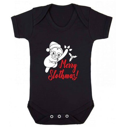 Merry Slothmas baby vest black 18-24 months