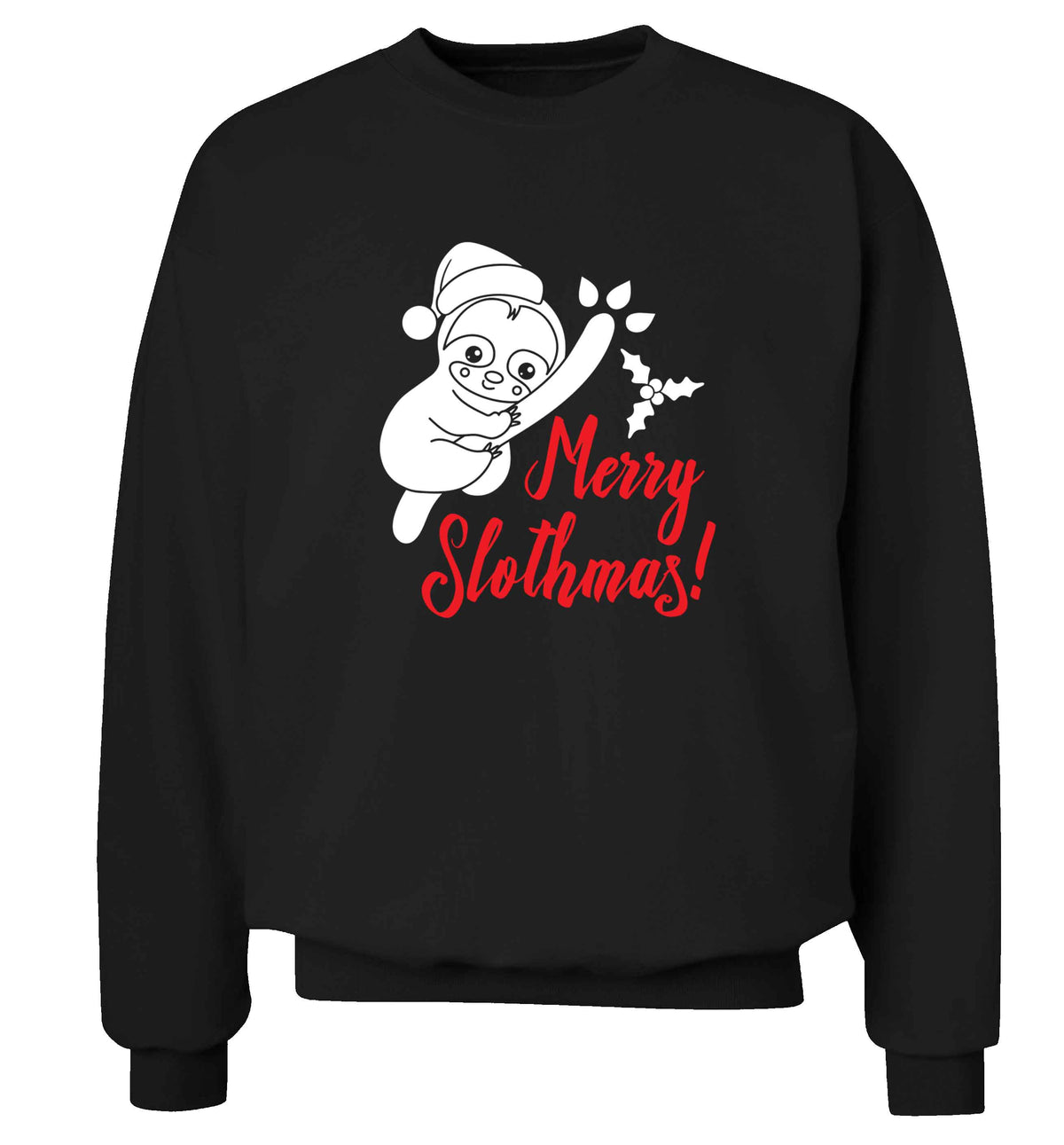 Merry Slothmas adult's unisex black sweater 2XL