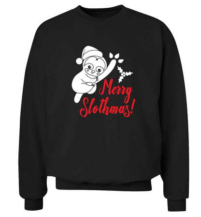 Merry Slothmas adult's unisex black sweater 2XL