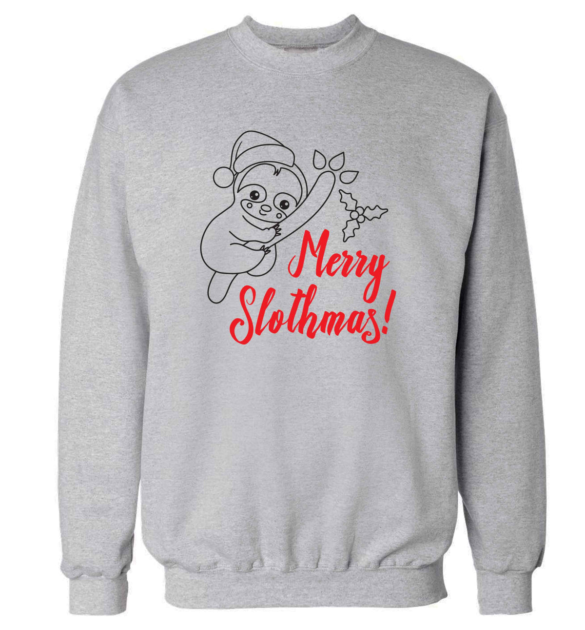 Merry Slothmas adult's unisex grey sweater 2XL