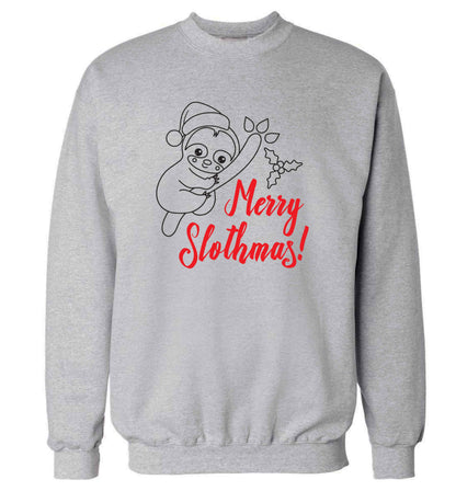 Merry Slothmas adult's unisex grey sweater 2XL