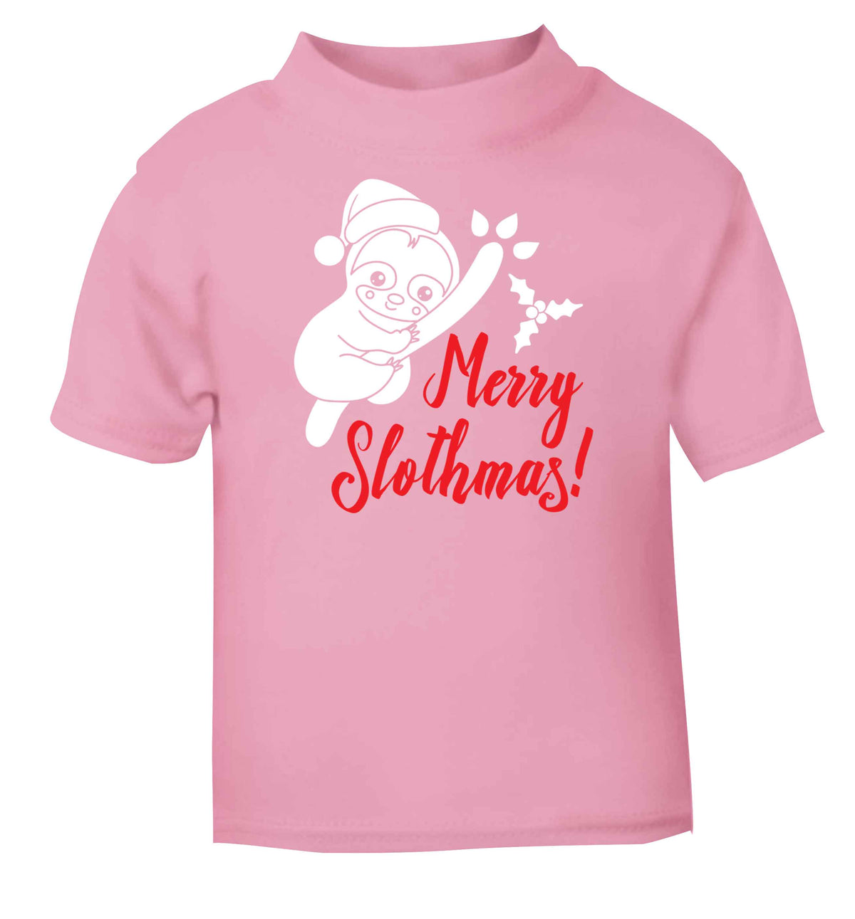 Merry Slothmas light pink baby toddler Tshirt 2 Years
