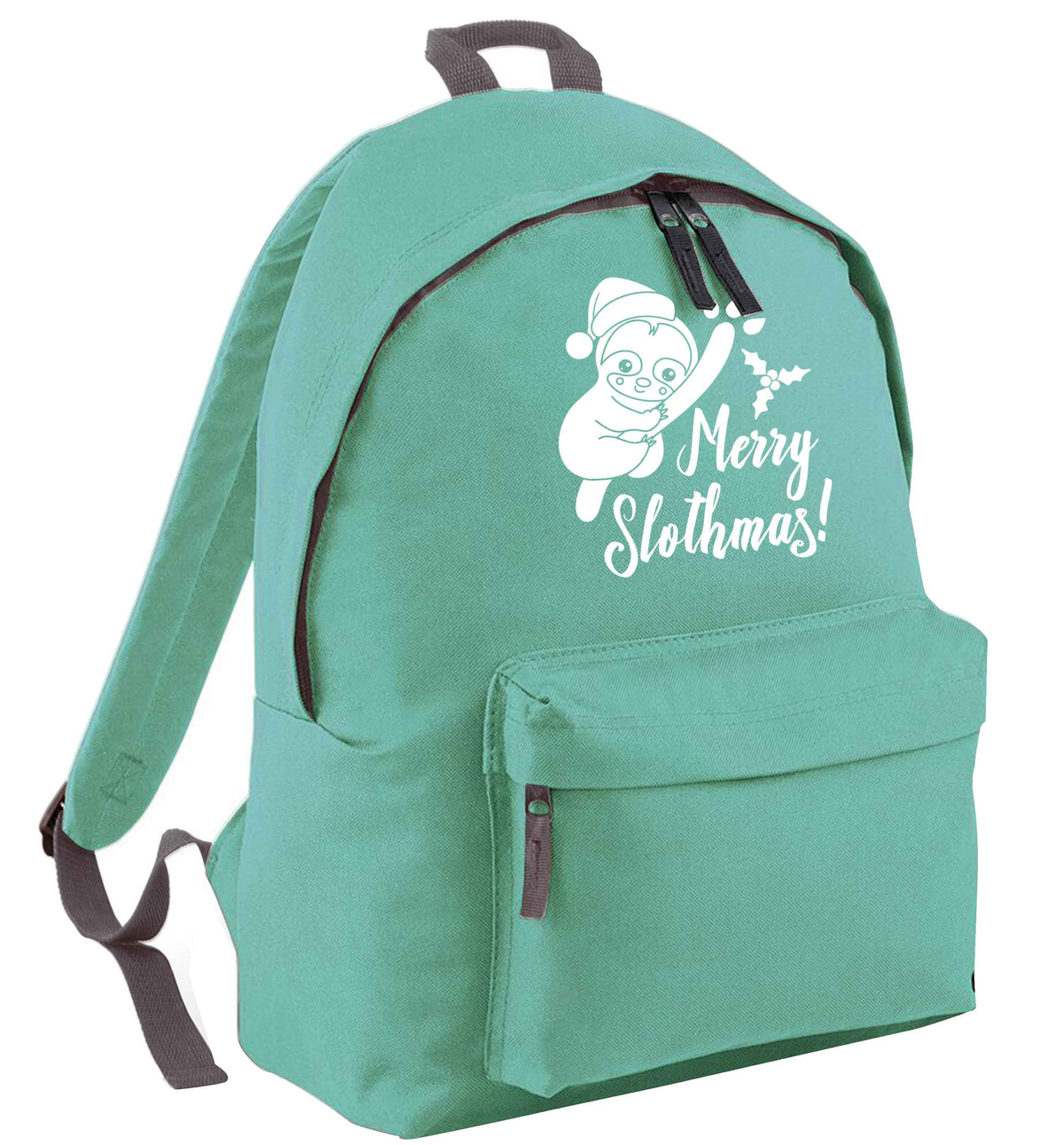 Merry Slothmas mint adults backpack