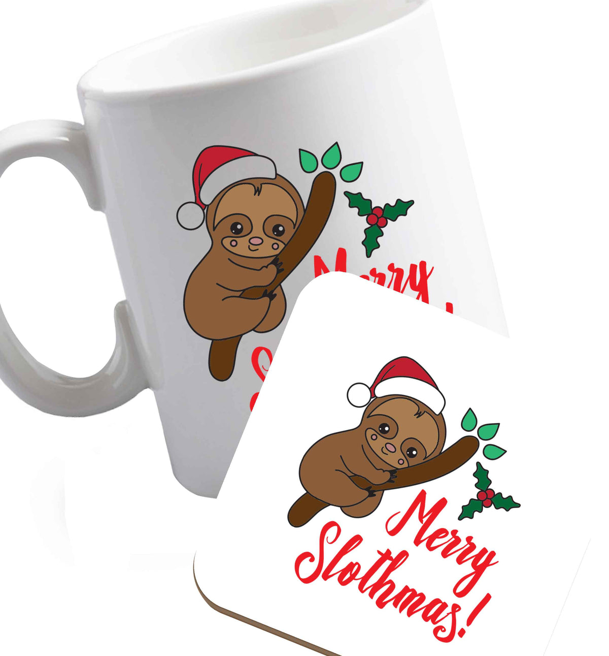 10 oz Favourite Type Pan Pancake ceramic mug and coaster set right handed