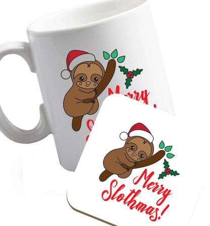 10 oz Favourite Type Pan Pancake ceramic mug and coaster set right handed