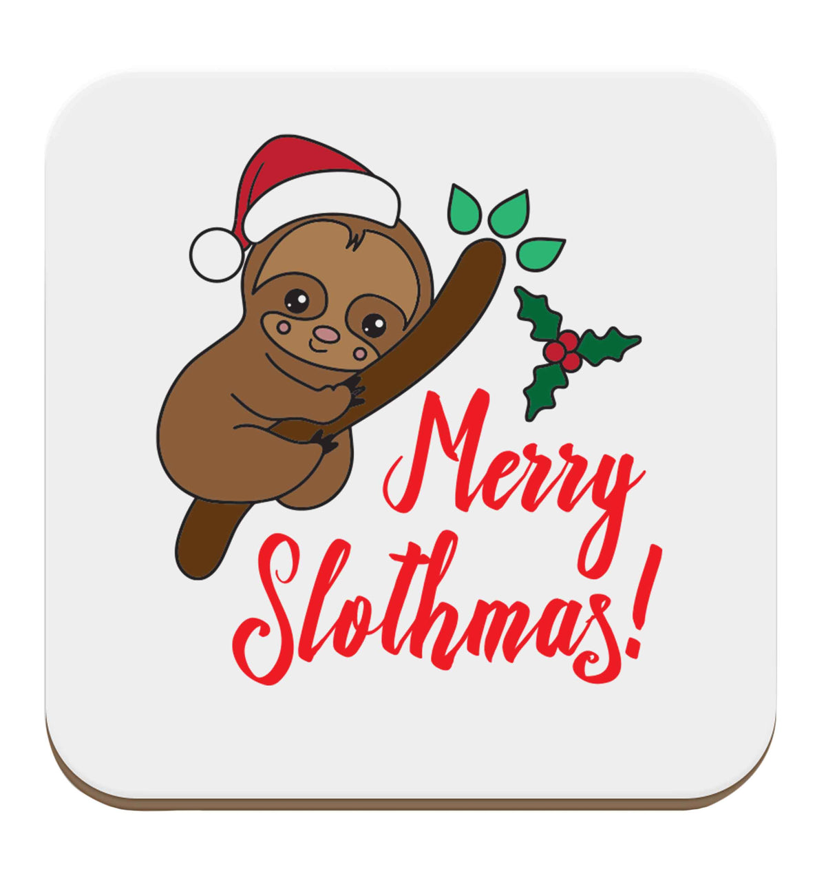 Merry Slothmas set of four coasters