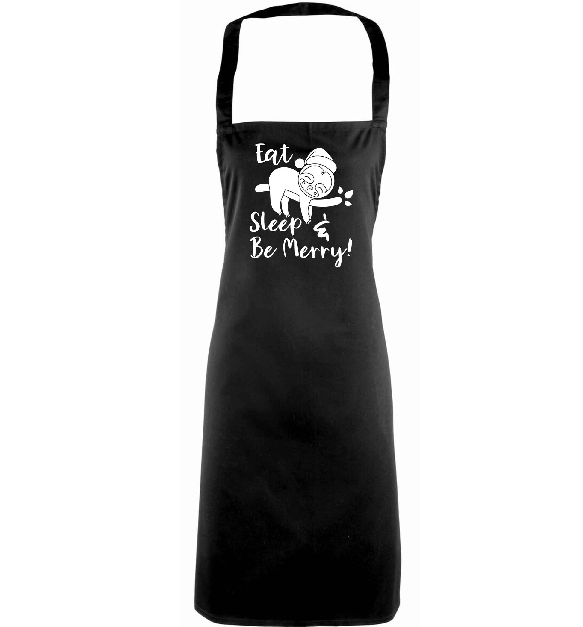 Merry Slothmas adults black apron