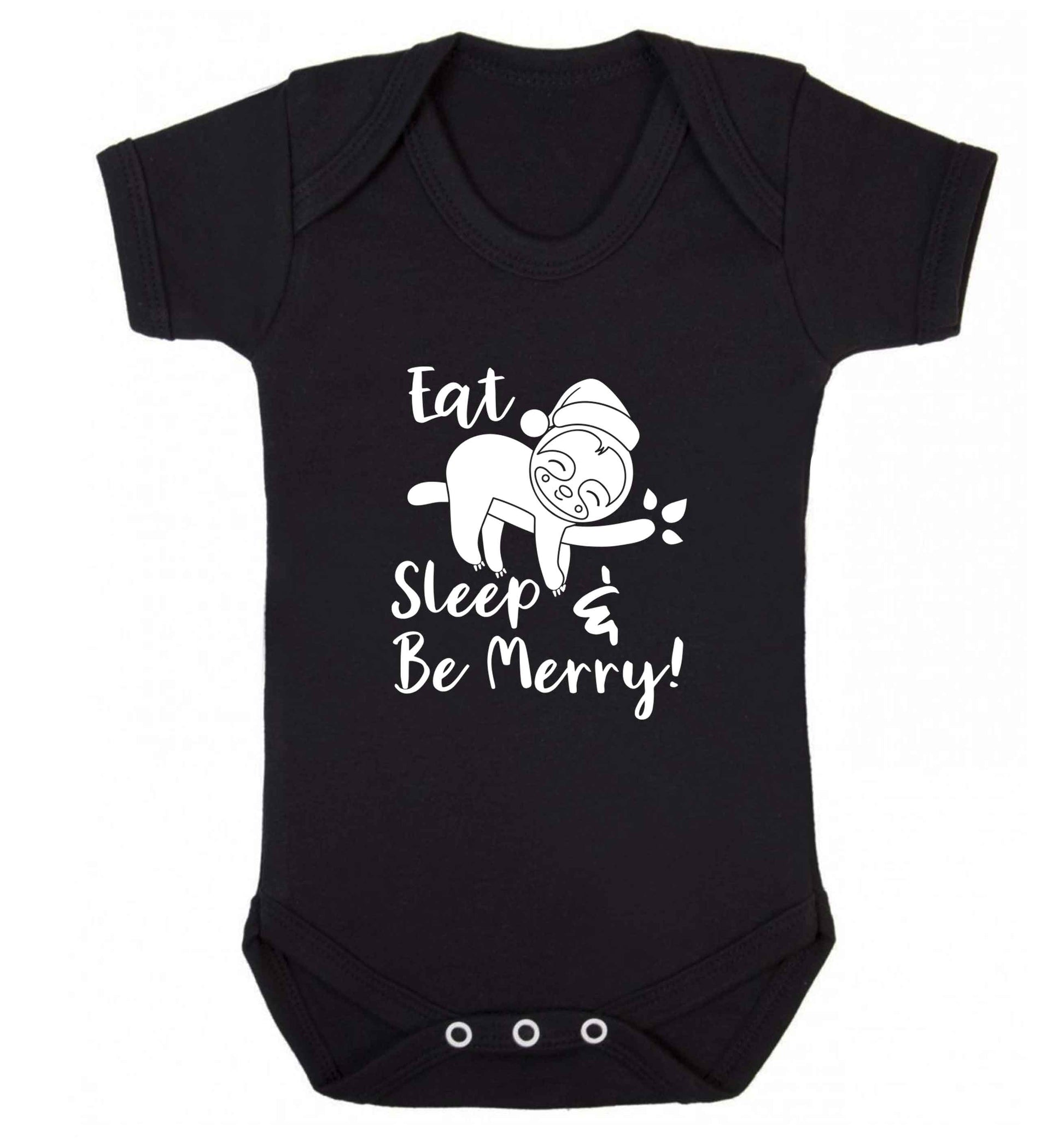 Merry Slothmas baby vest black 18-24 months