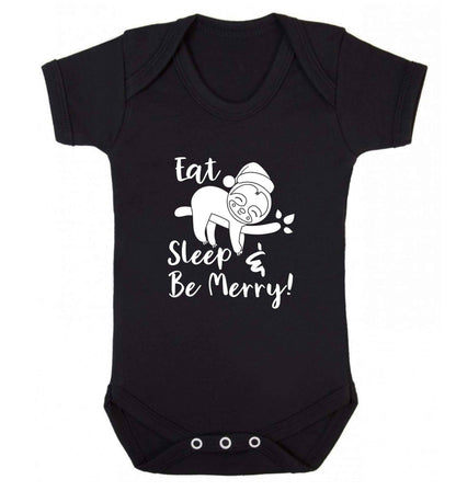 Merry Slothmas baby vest black 18-24 months