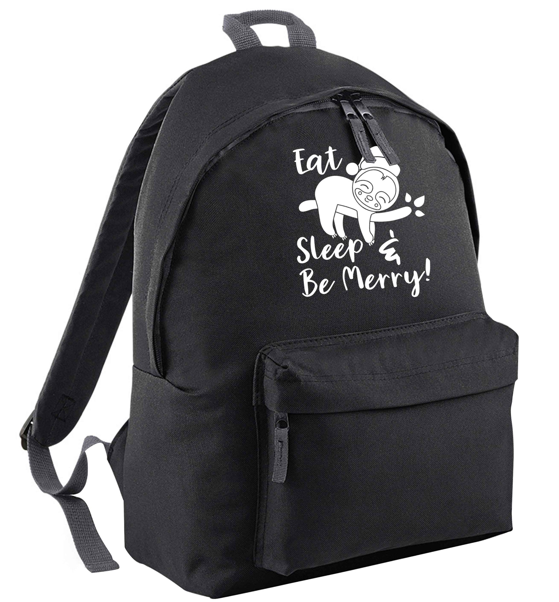 Merry Slothmas black adults backpack