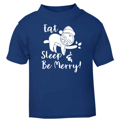 Merry Slothmas blue baby toddler Tshirt 2 Years