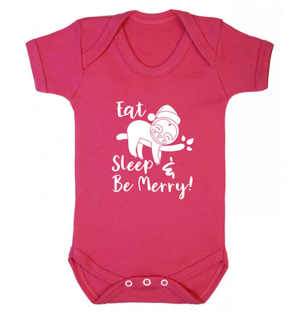 Merry Slothmas baby vest dark pink 18-24 months