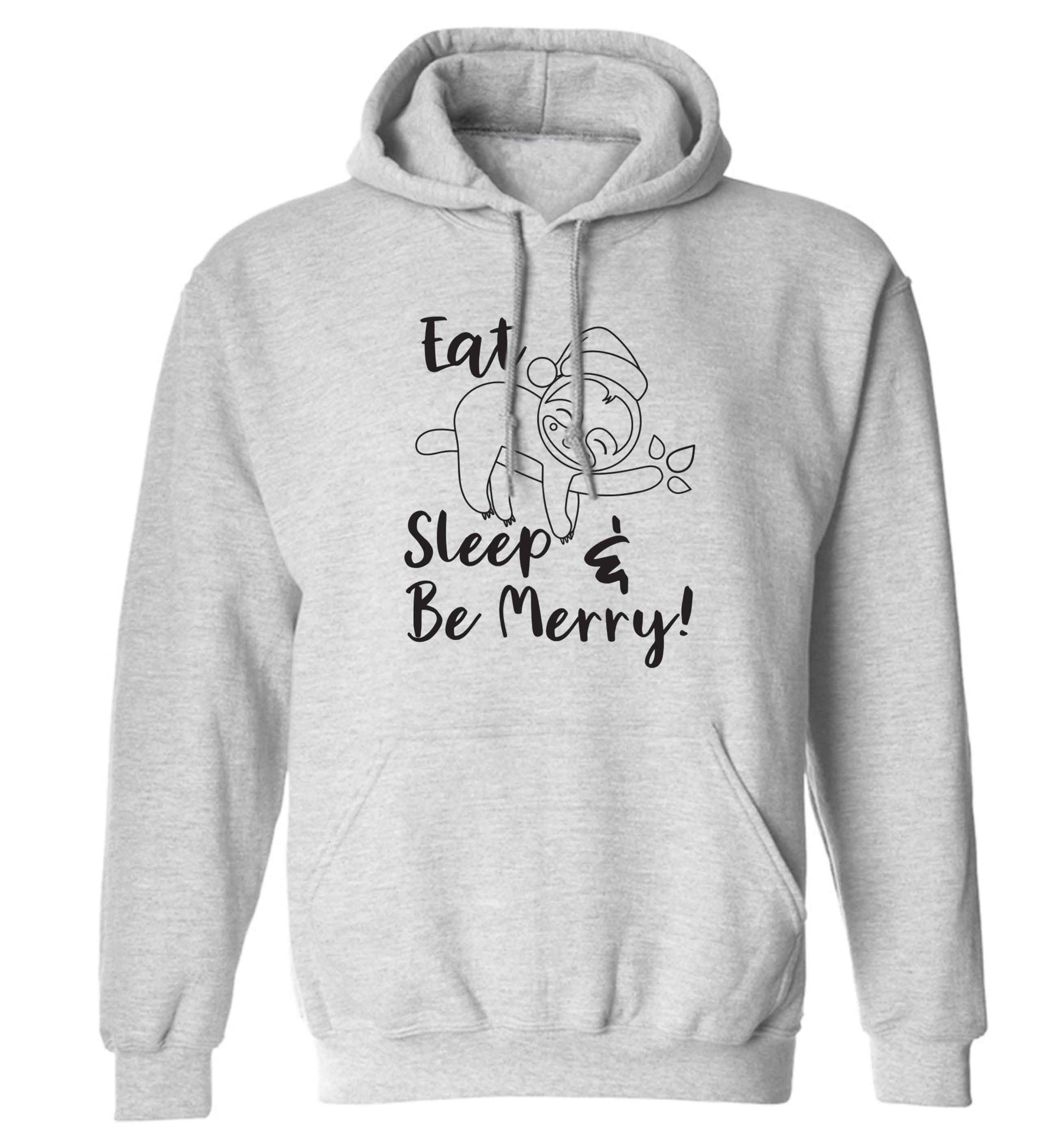 Merry Slothmas adults unisex grey hoodie 2XL