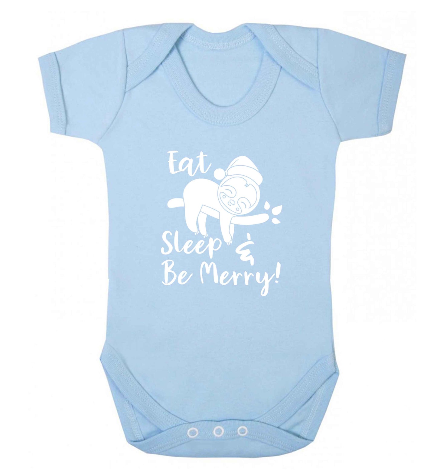 Merry Slothmas baby vest pale blue 18-24 months