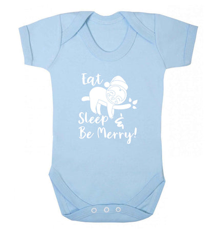 Merry Slothmas baby vest pale blue 18-24 months