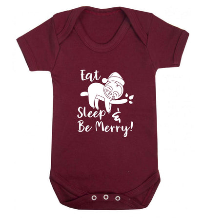 Merry Slothmas baby vest maroon 18-24 months