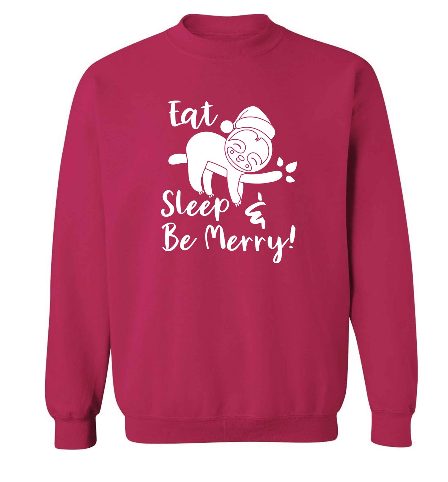 Merry Slothmas adult's unisex pink sweater 2XL