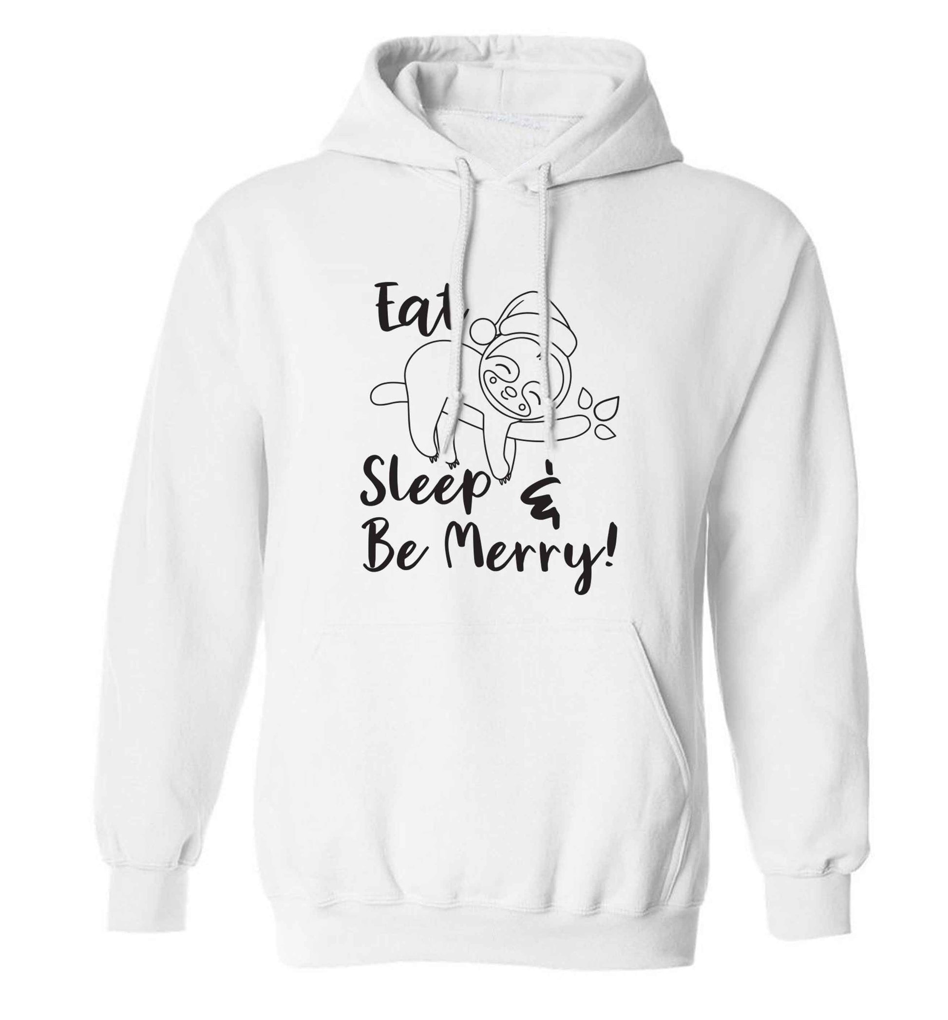 Merry Slothmas adults unisex white hoodie 2XL