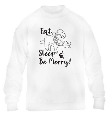 Merry Slothmas children's white sweater 12-13 Years