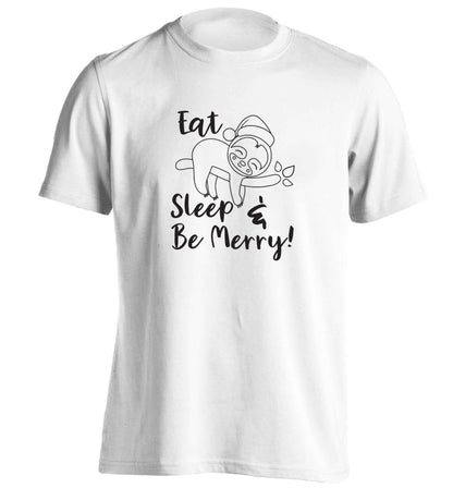 Merry Slothmas adults unisex white Tshirt 2XL