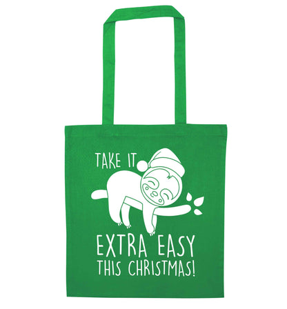 Slow Ho Ho green tote bag