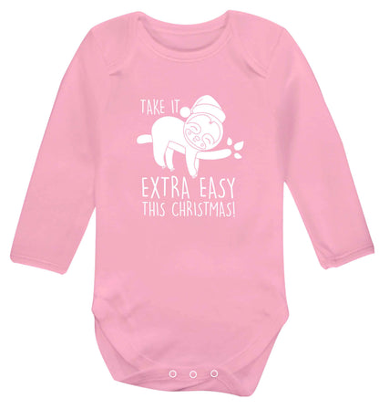 Slow Ho Ho baby vest long sleeved pale pink 6-12 months