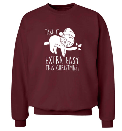 Slow Ho Ho adult's unisex maroon sweater 2XL