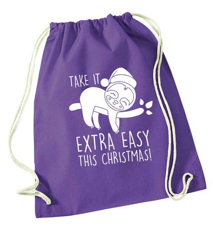 Slow Ho Ho purple drawstring bag