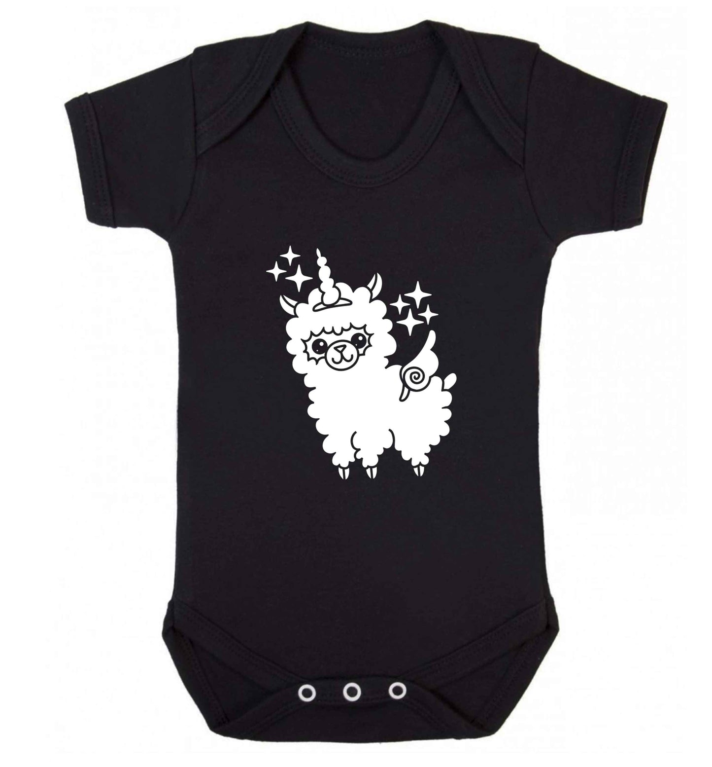 Llamacorn llama unicorn baby vest black 18-24 months
