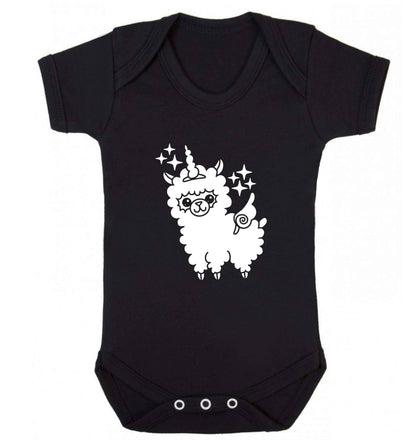 Llamacorn llama unicorn baby vest black 18-24 months