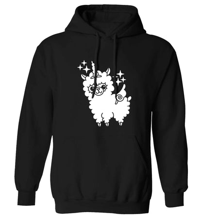 Llamacorn llama unicorn adults unisex black hoodie 2XL