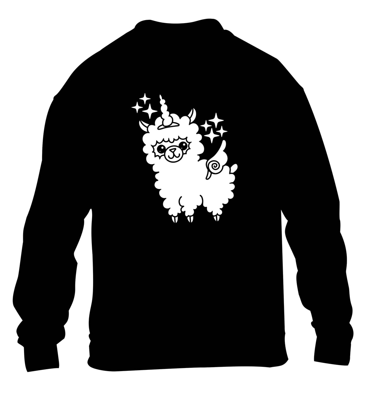Llamacorn llama unicorn children's black sweater 12-13 Years