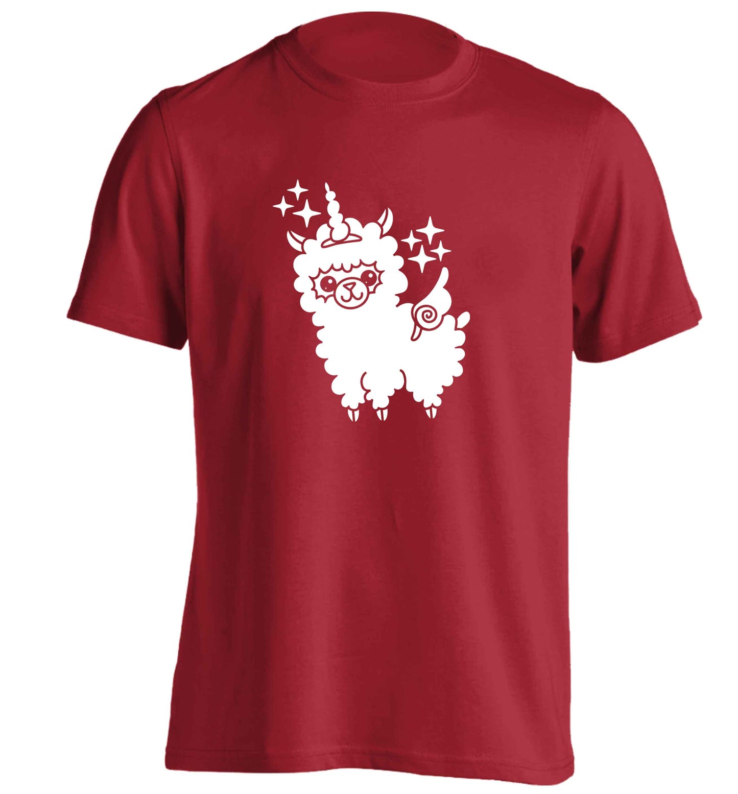 Llamacorn llama unicorn adults unisex red Tshirt 2XL