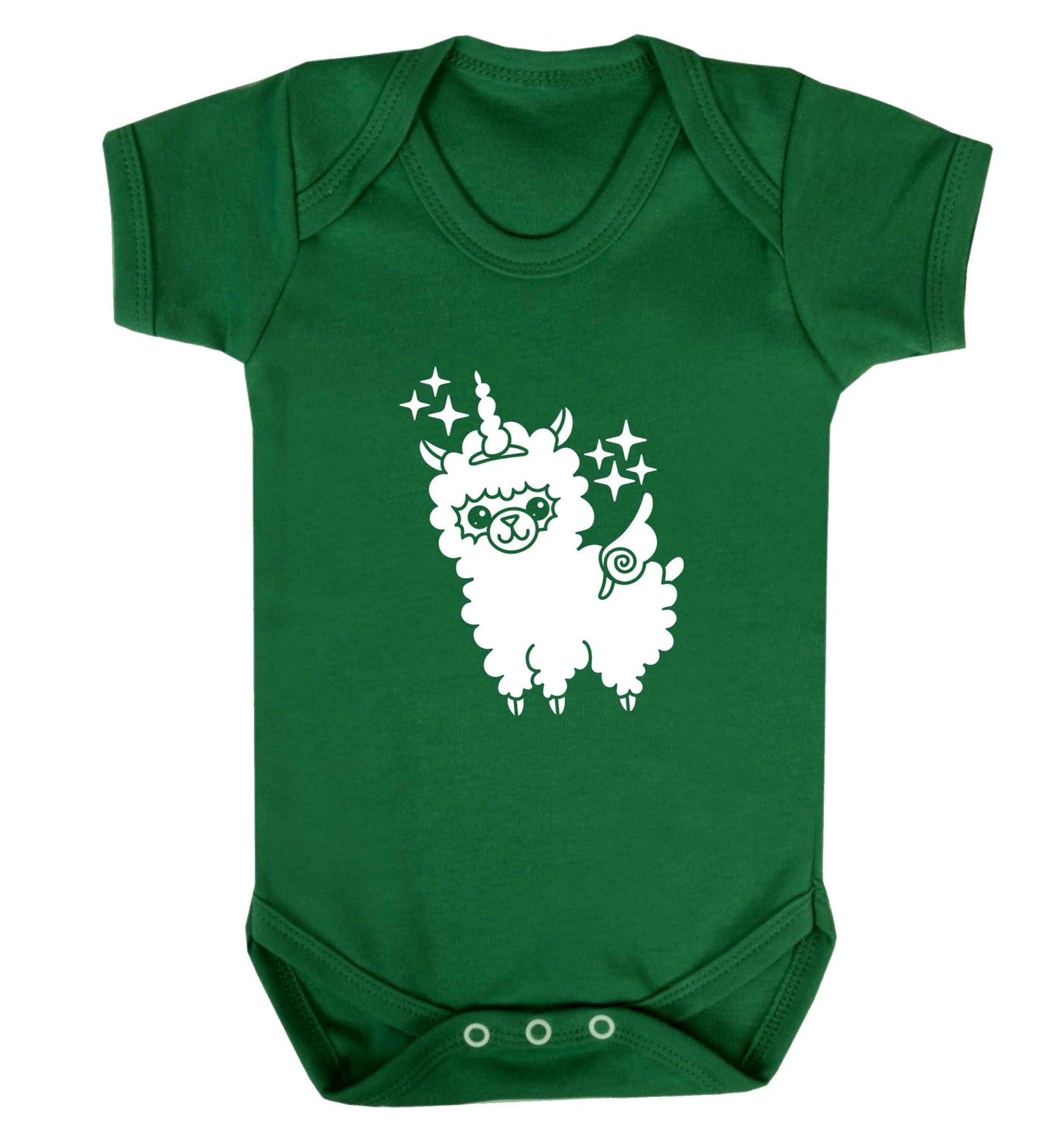 Llamacorn llama unicorn baby vest green 18-24 months