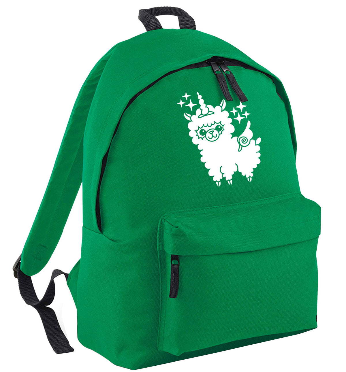 Llamacorn llama unicorn green adults backpack