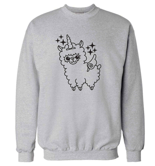 Llamacorn llama unicorn adult's unisex grey sweater 2XL