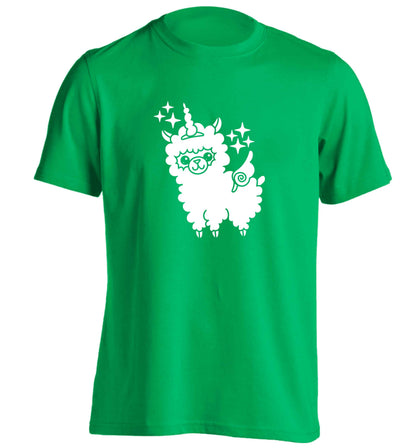 Llamacorn llama unicorn adults unisex green Tshirt 2XL