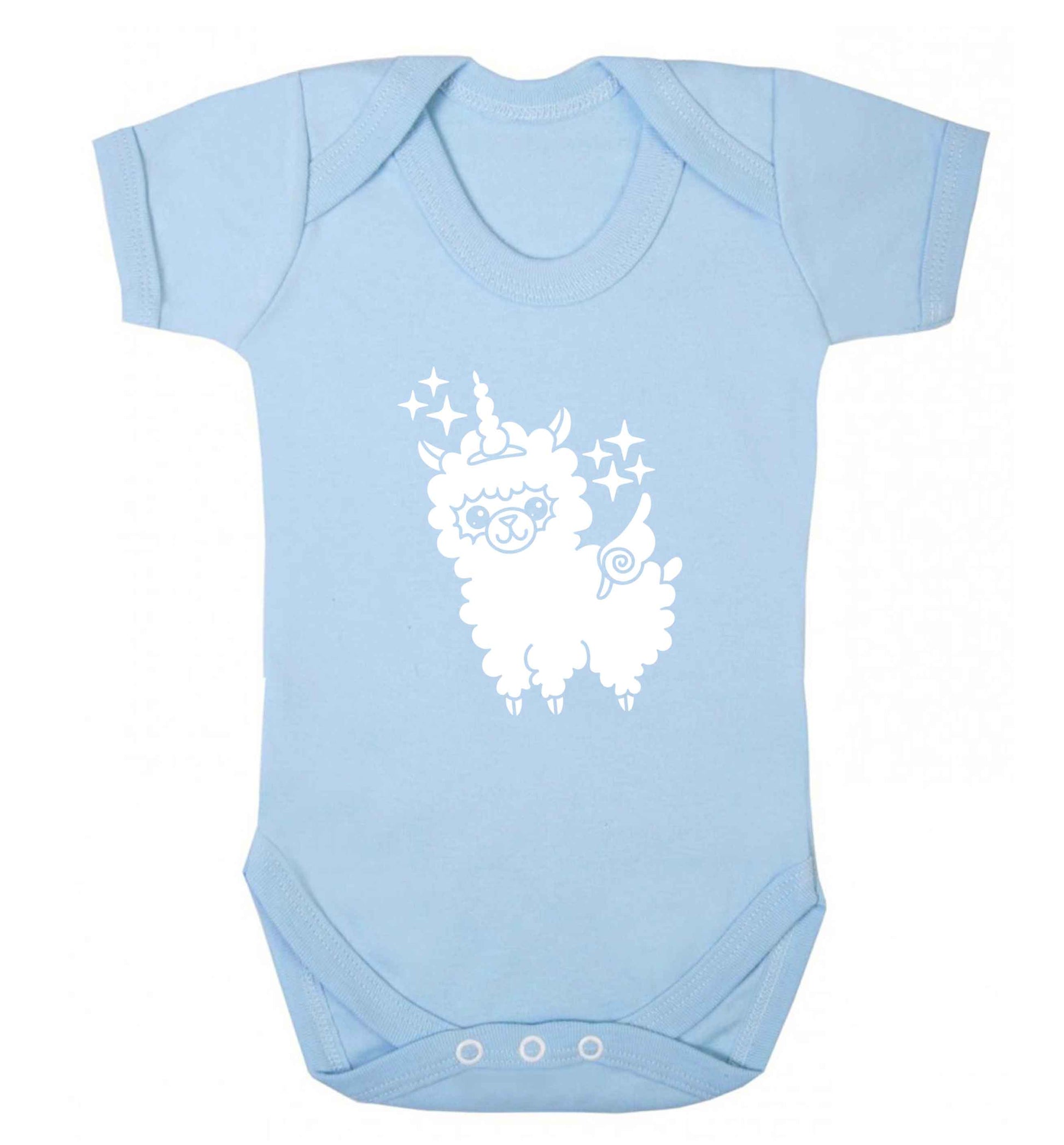 Llamacorn llama unicorn baby vest pale blue 18-24 months