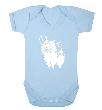 Llamacorn llama unicorn baby vest pale blue 18-24 months