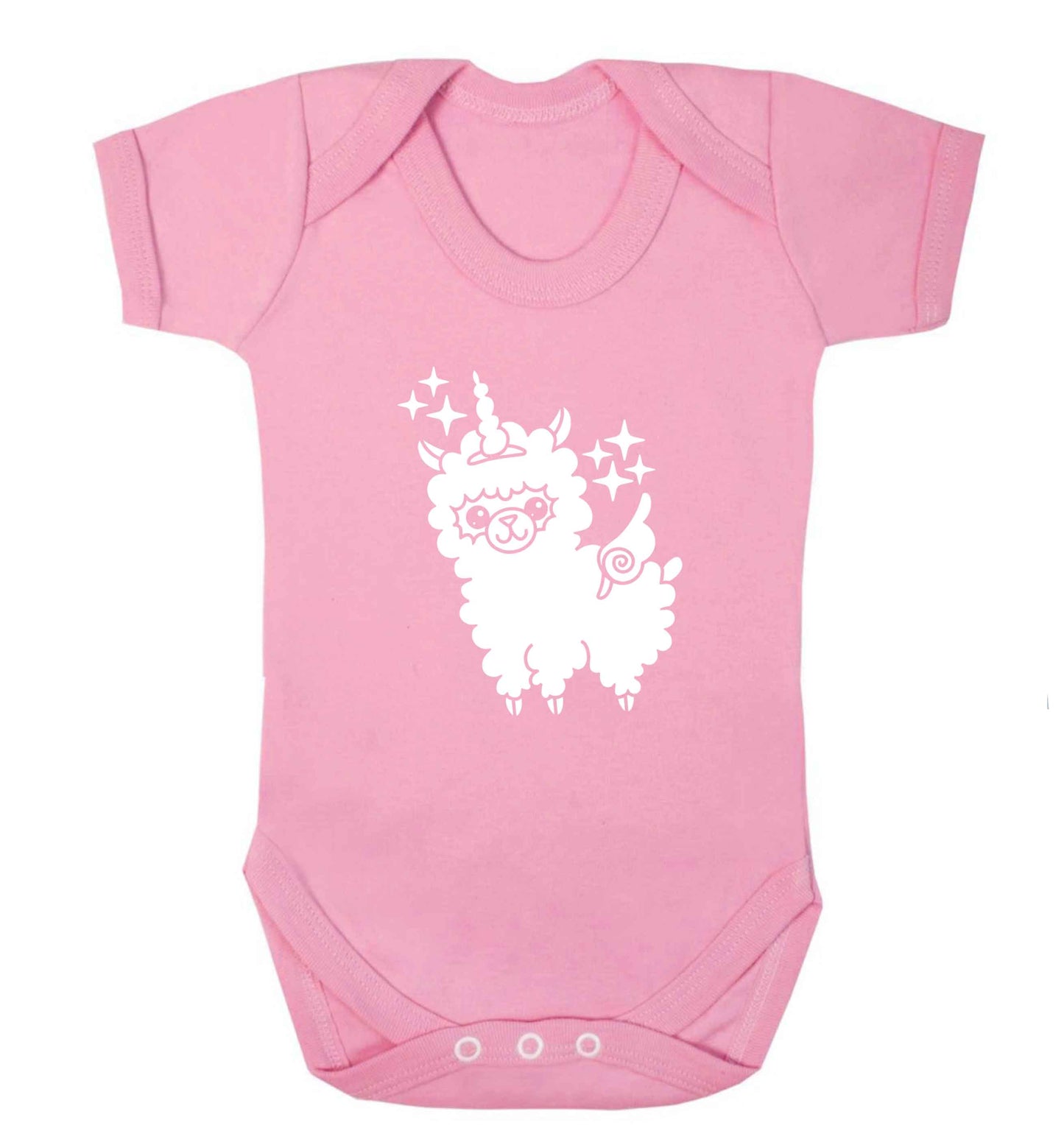 Llamacorn llama unicorn baby vest pale pink 18-24 months