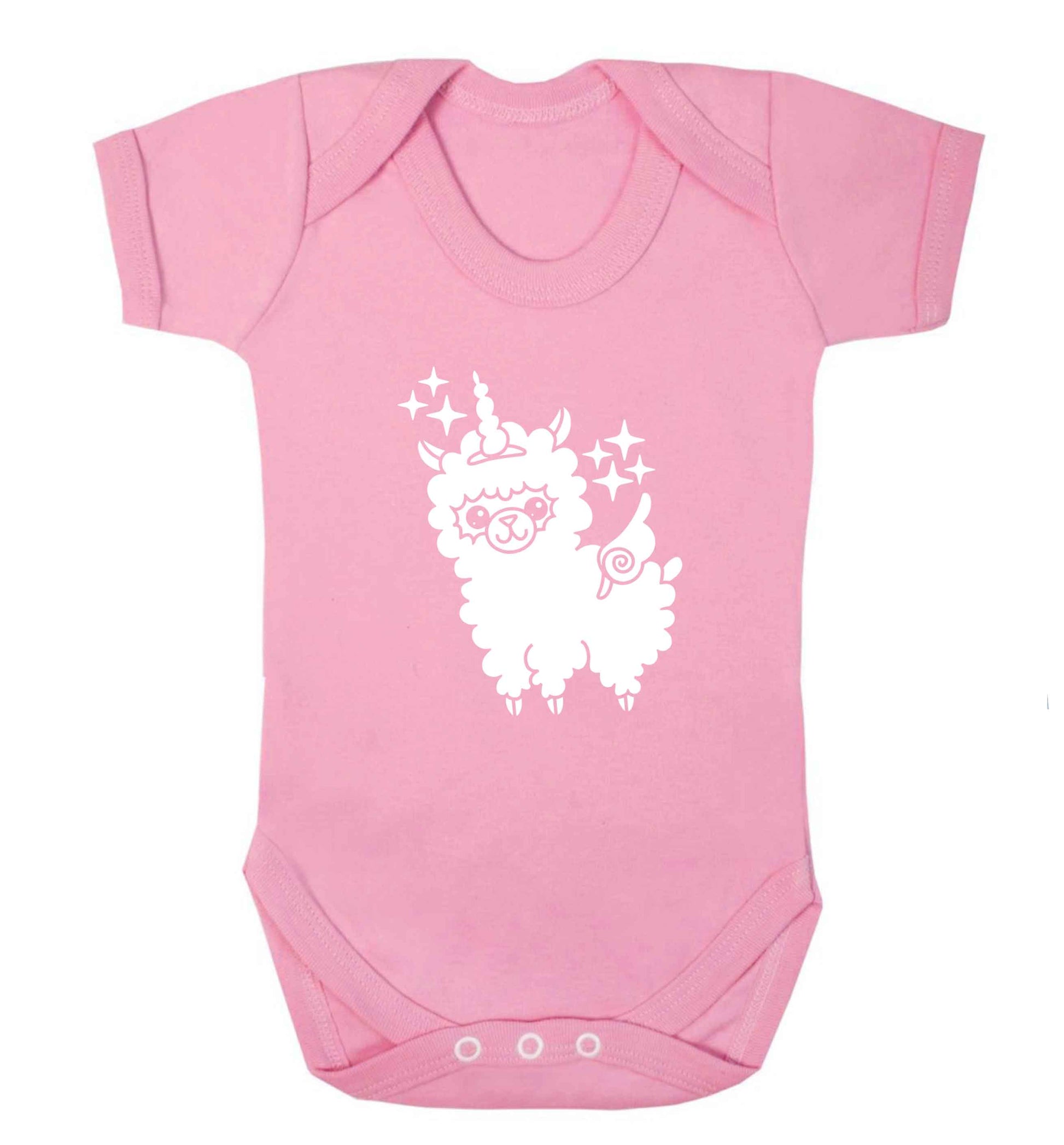 Llamacorn llama unicorn baby vest pale pink 18-24 months